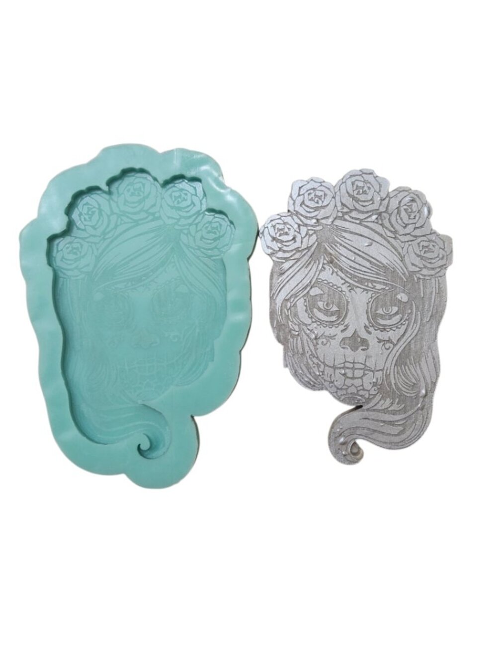 Skull Floral Hair Silicone Mold